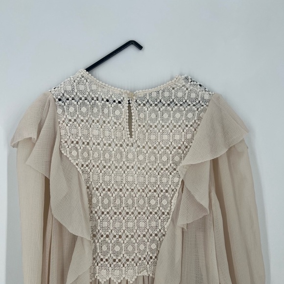 Philosophy Di Lorenzo Serafini Crochet Yoke Ruffle Ethereal Boho Flowy Dress - Picture 8 of 9